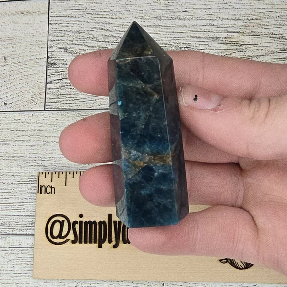Dark Blue Apatite Crystal Tower - Picture 2 of 5